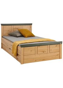 Hom&acute;in Hom`in Bett, Eichefarben, Dunkelgrau, Holzwerkstoff, 120x200 cm, Schlafzimmer, Komplette Schlafzimmer und Serien, Schlafzimmerserien