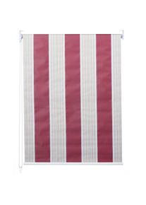Rollo HWC-D52, Fensterrollo Seitenzugrollo Jalousie, 120x160cm Sonnenschutz Verdunkelung blickdicht ~ rot/wei&szlig;/beige