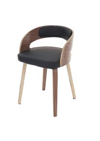 Einzelst&uuml;ck | Besucherstuhl Pula, Stuhl, Holz Bugholz Retro-Design ~ Polster schwarz