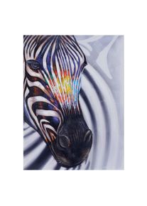 &Ouml;lgem&auml;lde Zebrakopf, 100% handgemaltes Wandbild Gem&auml;lde XL, 120x90cm