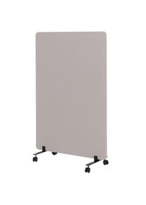 Akustik-Trennwand HWC-G77, B&uuml;ro-Sichtschutz Raumteiler Pinnwand, doppelwandig rollbar Stoff/Textil ~ 127x80cm beige