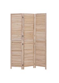Paravent HWC-C30b, Raumteiler Trennwand Sichtschutz, Vintage Paulownia Holz 180x120cm ~ natur