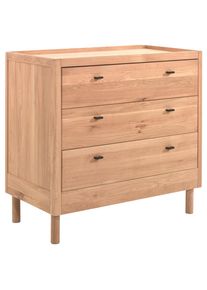 Vipack , Eichefarben , Holz , Eiche,Eiche , massiv , 3 Schublade(n) Schubladen , 100x95x55 cm ,