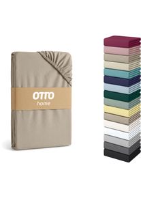 Spannbettlaken OTTO HOME "Physalis Topper COMFORT", beige, B:160cm L:200cm, Jersey-Elasthan, Obermaterial: 96% Baumwolle, 4% Elasthan, Bettlaken, Spannbettlaken, bis 10 cm H&ouml;he, Bettlaken, Laken, in Comfort & Premium Qualit&auml;t