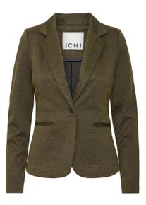 Blusenblazer Ichi "Blazer IHKATE", Damen, Gr. M, schwarz (schwarz, lizard herringbone), Obermaterial: 73% Polyester PES. 25% Viskose CV. 2% Elasthan EL., Blazer Blusenblazer