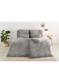 Bettw&auml;sche OTTO HOME "Desner3", grau, B/L: 155cm x 220cm, 1 Stk., 1 Stk., Microfaser, B/L: 80cm x 80cm, 2, Microfaser, Obermaterial: 100% Polyester, Bettw&auml;sche, Bettw&auml;sche, Bettw&auml;sche mit Rei&szlig;verschluss, Cashmere-Touch, kuschelig & weich