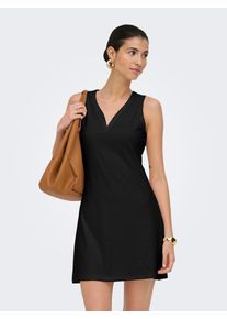 Spitzenkleid Only "ONLSMILLA S/L V-NECK DRESS JRS", Damen, Gr. L, N-Gr, schwarz, Jersey, Obermaterial: 95% Polyester, 5% Elasthan, unifarben, regular fit kurz, V-Ausschnitt, Kleider Spitzenkleid, Materialmix, regular fit, V-Ausschnitt