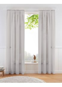 Gardine OTTO HOME "TENDER" Gr. 5, wei&szlig; (hellgrau), B:135cm H:265cm, Polyester, Gardinen, Gardine, Leinen Optik mit Struktur, monochrom, Bestseller