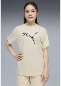 T-Shirt Puma "ESS GRAPHIC ANIMAL RELAXED TEE G", M&auml;dchen, Gr. 152, alpine snow, Jersey, Obermaterial: 100% Baumwolle, bedruckt, relaxed fit normal, Rundhals, Shirts T-Shirt, f&uuml;r Jugendliche, Kurzarm, mit Print-Applikation, Rundhalsausschnitt
