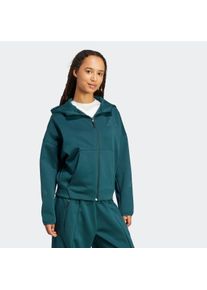 Kapuzensweatshirt adidas Sportswear "ADIDAS Z.N.E. ZIP-HOODIE", Damen, Gr. S, gr&uuml;n (aurora ivy), Obermaterial: 57% Polyester, 43% Baumwolle, angesetztes B&uuml;ndchen, Sweatshirts Kapuzensweatshirt