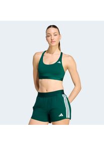 Sport-BH adidas Performance "OPTIME ESSENTIALS WORKOUT MEDIUM SUPPORT BH", Damen, Gr. L, N-Gr, collegiate gr&uuml;n, Obermaterial: 85% Polyester, 15% Elasthan, BHs Sport-BH, ohne B&uuml;gel, mit Climacool Technologie, aus Polyester