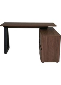 Eckschreibtisch Jahnke "CLUB", walnuss, walnuss, walnuss, B:140cm H:76cm T:110cm, Tische, Eckschreibtisch, wechselseitig montierbar