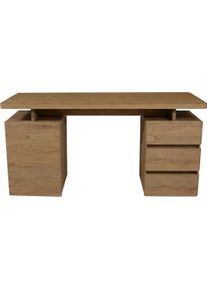 Schreibtisch Jahnke "CU-LIBRE C 250", braun (montana eiche, montana eiche, montana eiche), B:150cm H:75,5cm T:55cm, Tische, Schreibtisch, wechselseitig montierbar, viel Stauraum, Breite 150 cm