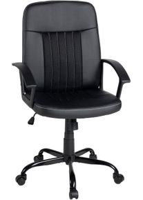 Drehstuhl Duo Collection "Joos", schwarz (schwarz, schwarz, schwarz), H:109cm T:63cm, 75% Polyurethane, 25% Polyester, St&uuml;hle, Drehstuhl