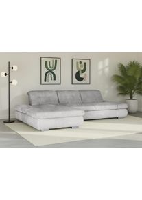 Ecksofa DIE PLANBAR "MP-IN17004 L-Form, Breite 331 cm, wahlweise weitere Funktionen", grau, B:331cm H:84cm T:194cm, 88% Polyester, 12% Polyamid, Sofas, Ecksofa, Federkern-Polsterung, inkl. Sitztiefenverstellung