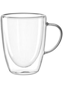 Gl&auml;ser-Set Leonardo "DUO", transparent (klar), H:11cm &Oslash;:9cm, Borosilikatglas, Trinkgef&auml;&szlig;e, Gl&auml;ser-Set, doppelwandig, 4-teilig