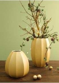 Dekovase Goebel "Vase Concave Colori 22,5 cm champagner", beige (champagner), B:15,5cm H:22,5cm T:15,5cm &Oslash;:15,5cm, Vasen, Dekovase, Abwischbar