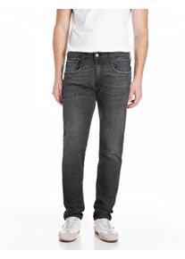 Slim-fit-Jeans Replay "Anbass Superstretch", Herren, Gr. 31, L&auml;nge 34, dunkelgrau c097, Denim/Jeans, Obermaterial: 99% Baumwolle, 1% Elasthan, unifarben, slim fit lang, Jeans Slim-fit-Jeans, elastisch