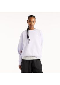 Sweatshirt New Balance "SPORT ESSENTIALS FLEECE CREW", Damen, Gr. L, lila (smoked violet (smv)), Obermaterial: 60% Baumwolle, 40% Polyester, Sweatshirts Sweatshirt, mit Rundhalsausschnitt, weiches Fleece, aus Baumwolle und Polyester