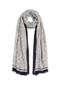 Modeschal Tommy Hilfiger "TH MONOGRAM", Damen, space blau, Web, Baumwollmischung, Modet&uuml;cher Modeschal