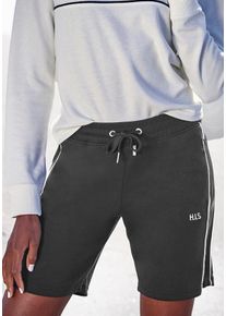 H.I.S. Bermudas H.I.S "kurze sportliche Hose mit Logostickerei", Damen, Gr. 48/50, N-Gr, blau (marine), Interlock, Obermaterial: 60% Baumwolle, 40% Polyester, bestickt, unifarben, Basic, bequem kniefrei, Hosen Bermudas, Mit praktischen Rei&szlig;verschlusstaschen. Ideal f&uuml;r Sport- und Freizeit.