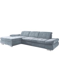 Ecksofa DIE PLANBAR "MP-IN17004 L-Form, Breite 331 cm, wahlweise weitere Funktionen", grau (ice), B:331cm H:84cm T:194cm, 100% Polyester, Sofas, Ecksofa, Kaltschaum-Polsterung, inkl. Sitztiefenverstellung