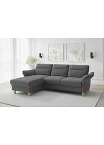 Sit & More Ecksofa SIT & MORE "Pamela, B:230 cm", dunkelgrau, B:230cm H:90cm T:164cm, 95% Polyester 5% Polyamid, Sofas, Ecksofa, mit Federkern