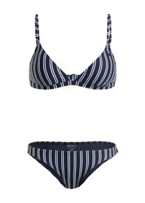 Triangel-Bikini Roxy "Roxy Into The Sun", Damen, Gr. M, Cup B, blau (mood indigo novela stripe vert), 87% Nylon, 13% Elasthan, Bikini-Sets Triangel-Bikini
