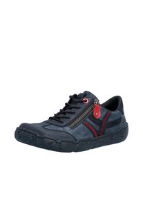 Sneaker Rieker, Damen, Gr. 42, blau, Lederimitat, Schuhe Sneaker, Schn&uuml;rschuh, Halbschuh, Freizeitschuh mit Ziern&auml;hte