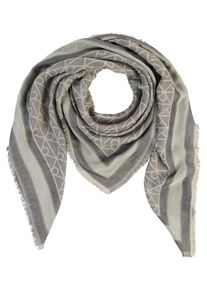 Modetuch Calvin Klein "EMBLEM AOP JACQUARD SQUARE SCARF", Damen, grau (india ink), Web, Kunstfaser, Modet&uuml;cher Modetuch, Mit Markenlabelmusterung