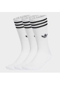 Sportsocken adidas originals "3-STREIFEN HIGH CREW, 3 PAAR", Herren, Gr. XL (46/48), wei&szlig; (wei&szlig;, wei&szlig;, wei&szlig;), Obermaterial: 51% Baumwolle, 46% Polyester, 2% Elasthan, 1% sonstige Fasern, Socken Sportsocken, wadenlange Passform, 3er-Pack, f&uuml;r Erwachsene
