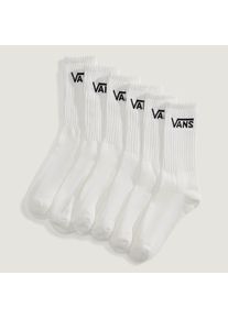 Sportsocken Vans "CLASSIC CREW", Damen, Gr. 42,5-47, wei&szlig;, Obermaterial: 74% Baumwolle, 15% Nylon, 7% Polyester, 3% Elastodien, 1% Elasthan, Socken Sportsocken, f&uuml;r Erwachsene, sportlicher Stil, sechs Paar im Set