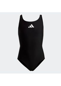 Badeanzug adidas Performance "SOLID SMALL LOGO", M&auml;dchen, Gr. 140, N-Gr, schwarz-wei&szlig; (schwarz, wei&szlig;), Obermaterial: 78% Polyamid, 22% Elasthan, Badeanz&uuml;ge Badeanzug