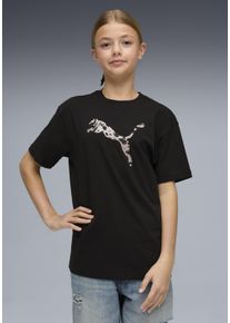 T-Shirt Puma "ESS GRAPHIC ANIMAL RELAXED TEE G", M&auml;dchen, Gr. 176, Puma schwarz, Jersey, Obermaterial: 100% Baumwolle, bedruckt, relaxed fit normal, Rundhals, Shirts T-Shirt, f&uuml;r Jugendliche, Kurzarm, mit Print-Applikation, Rundhalsausschnitt