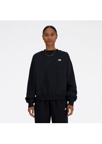 Sweatshirt New Balance "SPORT ESSENTIALS FLEECE CREW", Damen, Gr. L, schwarz (schwarz (bk)), Obermaterial: 60% Baumwolle, 40% Polyester, Sweatshirts Sweatshirt, mit Rundhalsausschnitt, weiches Fleece, aus Baumwolle und Polyester
