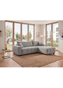 Ecksofa OTTO HOME "Bella L-Form, B: 234 cm - OTTO. Verl&auml;ssliche Qualit&auml;t.", hellgrau, B:234cm T:162cm, 100%Polyester, Sofas, Ecksofa, Ecksofa,Schlaffunktion,Bonnelfederkern,R&uuml;ckenkissen
