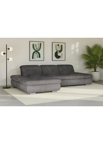 Ecksofa DIE PLANBAR "MP-IN17004 L-Form, Breite 331 cm, wahlweise weitere Funktionen", grau (anthrazit), B:331cm H:84cm T:194cm, 88% Polyester, 12% Polyamid, Sofas, Ecksofa, Federkern-Polsterung, inkl. Sitztiefenverstellung