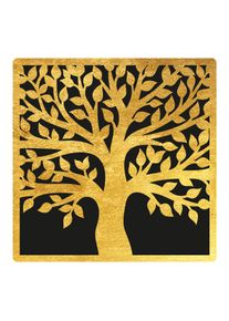 Wandbild OTTO HOME "Bild Lebensbaum mit Blattgold veredelt inkl. r&uuml;ckseitiger Aufh&auml;ngung", gold (farbe bild(er): schwarz), B:40cm H:40cm T:0,4cm, Acrylglas, Bilder, Wandbild, Lebensbaum-Wandbilder mit handveredelten Blattgold-Applikationen