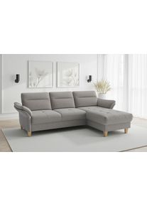 Sit & More Ecksofa SIT & MORE "Pamela, B:230 cm", grau, B:230cm H:90cm T:164cm, 100% Polyester, Sofas, Ecksofa, mit Federkern und Liegefl&auml;che aus Originalstoff