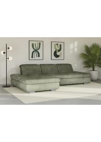 Ecksofa DIE PLANBAR "MP-IN17004 L-Form, Breite 331 cm, wahlweise weitere Funktionen", gr&uuml;n (forest), B:331cm H:84cm T:194cm, 88% Polyester, 12% Polyamid, Sofas, Ecksofa, Federkern-Polsterung, inkl. Sitztiefenverstellung