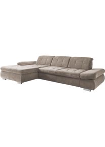 Ecksofa DIE PLANBAR "MP-IN17004 L-Form, Breite 331 cm, wahlweise weitere Funktionen", beige (mandel), B:331cm H:84cm T:194cm, 100% Polyester, Sofas, Ecksofa, Kaltschaum-Polsterung, inkl. Sitztiefenverstellung