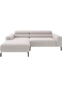 Ecksofa Home Affaire "Ecksofa, L-Form, incl. Kopfteilverstellung, Breite 223 cm", beige (wei&szlig;), B:223cm H:71cm T:183cm, 100% Polyester, Sofas, Ecksofa, wahlweise elektrische Sitztiefenverstellung