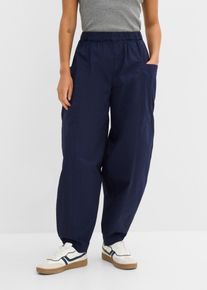 Pumphose bonprix, Damen, Gr. 50, N-Gr, dunkelblau (l&auml;nge: regul&auml;r), Obermaterial: 98% Baumwolle, 2% Elasthan, loose fit, Hosen Pumphose, extra weiter Schnitt, bequemer Bund, lockere Passform im Loose Fit