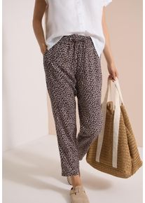 7/8-Hose Cecil "Style Chelsea", Damen, Gr. L (42), L&auml;nge 28, braun (braun cacao), Web, Obermaterial: 100% Viskose, bedruckt, 7/8-L&auml;nge, Hosen 7/8-Hose, Sommerhose, grafisches Muster, Elastikbund