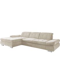 Ecksofa DIE PLANBAR "MP-IN17004 L-Form, Breite 331 cm, wahlweise weitere Funktionen", beige (natur), B:331cm H:84cm T:194cm, 100% Polyester, Sofas, Ecksofa, Federkern-Polsterung, inkl. Sitztiefenverstellung