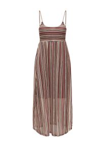 Spaghettikleid Only "ONLSANDY LONG DRESS JRS", Damen, Gr. XL, N-Gr, chocolate martini pattern:wei&szlig; brick rot comb (sandy), Jersey, Obermaterial: 98% Polyester, 2% Elasthan, gemustert, regular fit lang, V-Ausschnitt, Kleider Spaghettikleid, Materialmix, regular fit, V-Ausschnitt