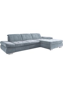 Ecksofa DIE PLANBAR "MP-IN17004 L-Form, Breite 331 cm, wahlweise weitere Funktionen", grau (ice), B:331cm H:84cm T:194cm, 100% Polyester, Sofas, Ecksofa, Federkern-Polsterung, inkl. Sitztiefenverstellung