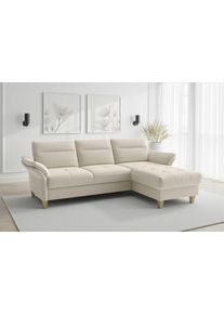 Sit & More Ecksofa SIT & MORE "Pamela, B:230 cm", creme, B:230cm H:90cm T:164cm, 95% Polyester 5% Polyamid, Sofas, Ecksofa, mit Federkern und Liegefl&auml;che aus Originalstoff