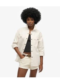 Superdry Damen Workwear-hemdjacke Wei&szlig; - Gr&ouml;&szlig;e: 34