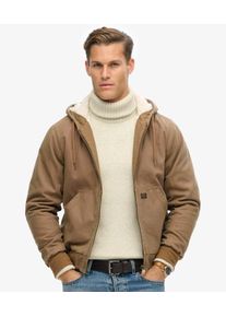 Superdry Herren Vintage Workwear Bomberjacke mit Kapuze Braun - Gr&ouml;&szlig;e: M
